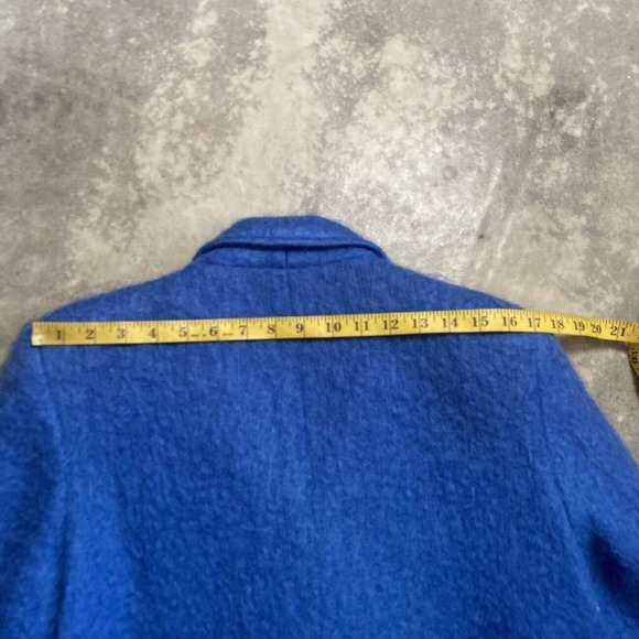 Wayne Stuart Blazer Womens Sz 10 Blue Wool Mohair Vtg Double Breasted Mid Length - Picture 4 of 7